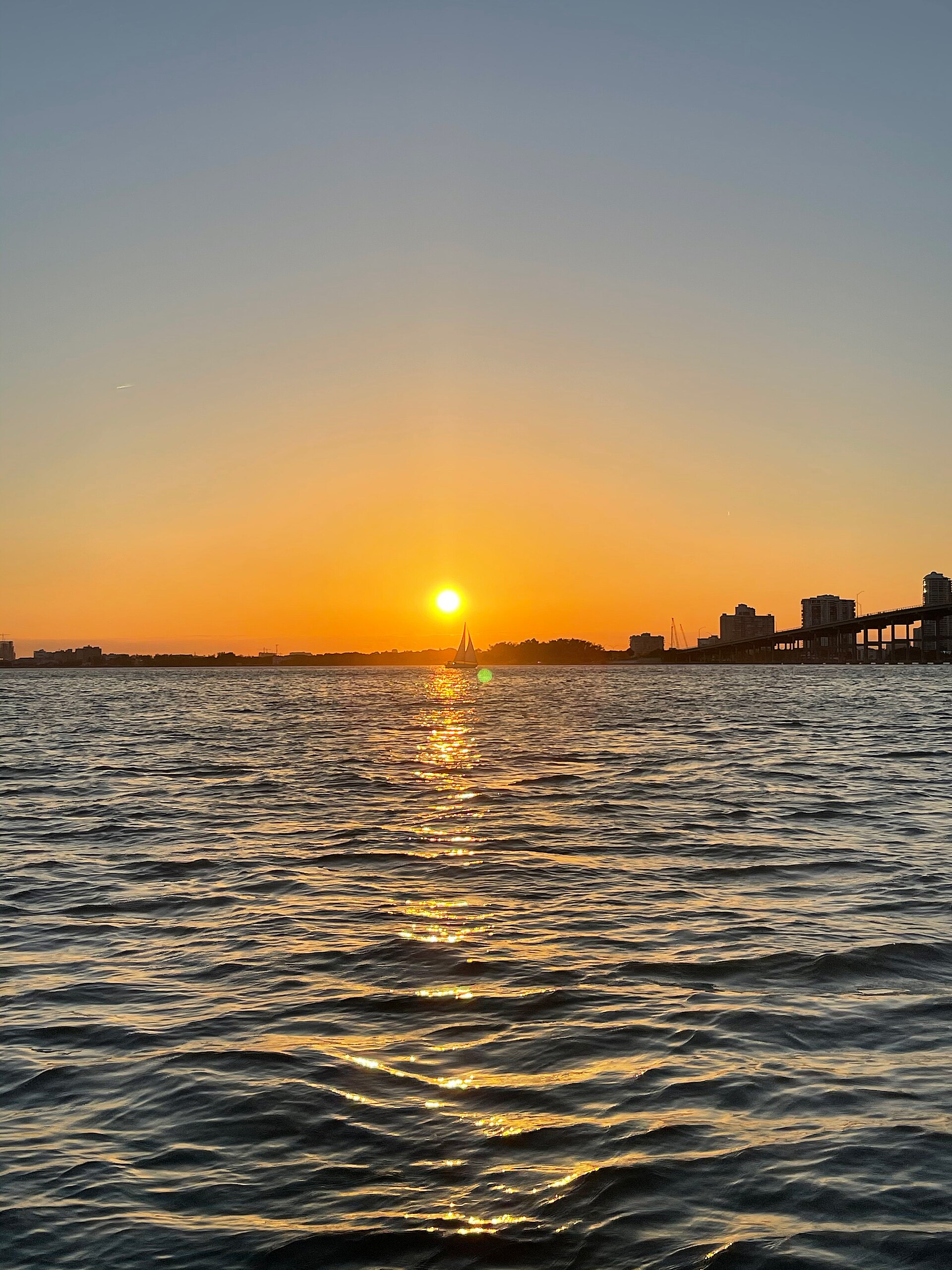 Real South Miami neighborhood view at sunset